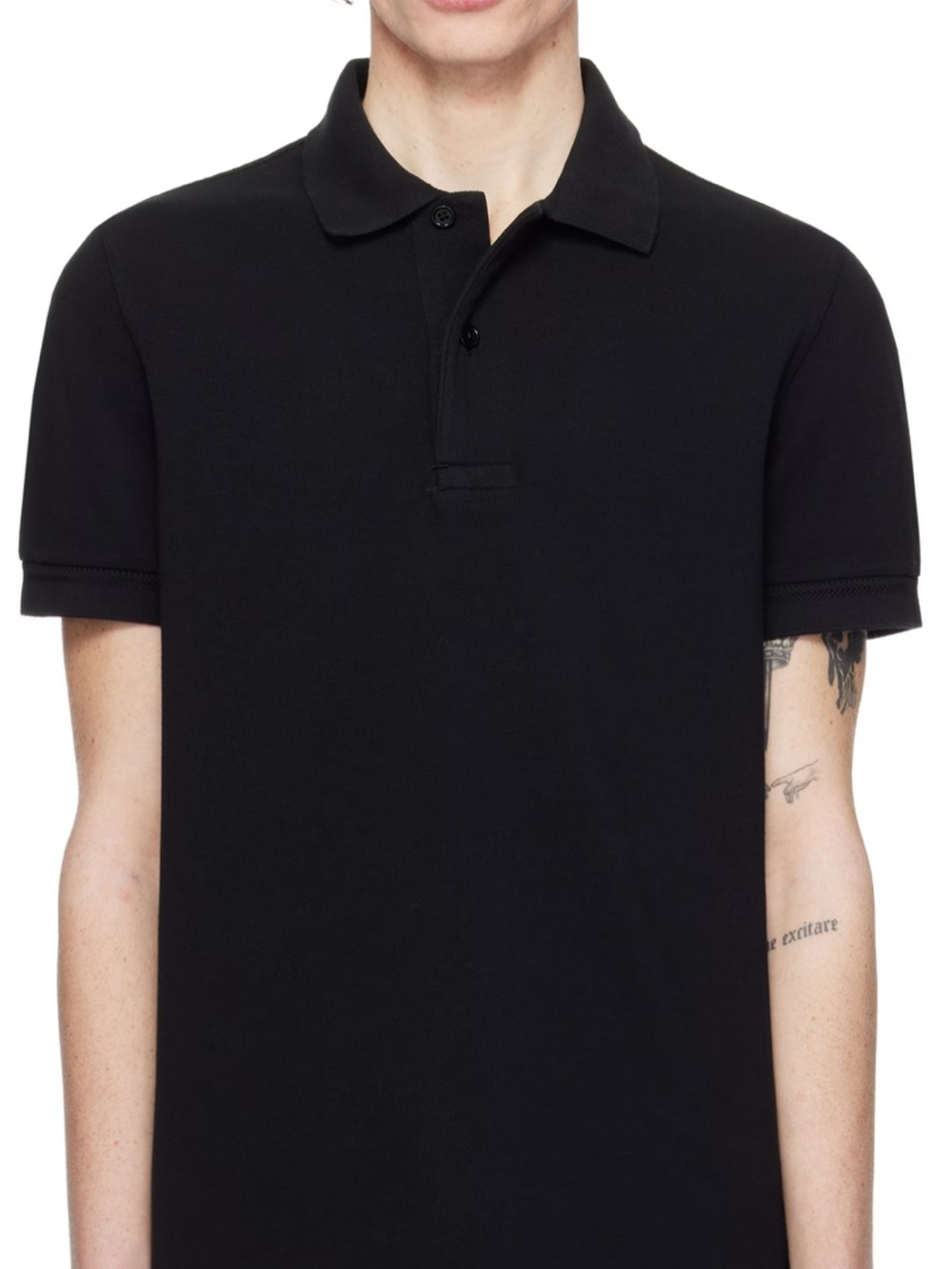 Men’s Tom Ford Black Tennis Piquet Polo Size XXL